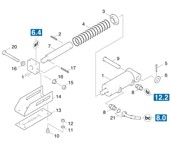 KÄRCHER Professional Ersatzteile Kehrmaschinen KMR 1700 D      EU  Hubstange Kehrwalze