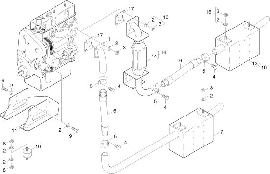 KÄRCHER Professional Ersatzteile Kehrmaschinen KMR 1550 D  Motor Auspuff 1.948-114.0