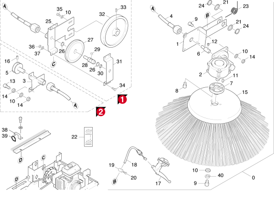 KÄRCHER Professional Ersatzteile Kehrmaschinen KSM 950 B 0 Seitenbesen links