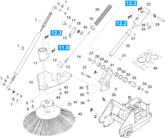 KÄRCHER Professional Ersatzteile Kehrmaschinen KMR 1700 D      EU  Seitenbesen