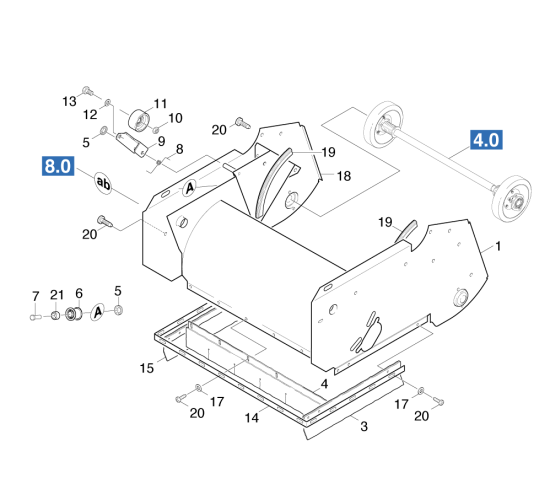 KÄRCHER Professional Ersatzteile Kehrmaschinen PS 600 0 Kehrwalzenkasten