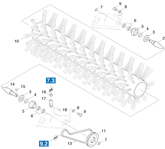 KÄRCHER Professional Ersatzteile Kehrmaschinen KMR 1250 B  Einbau Kehrwalze 1.091-105.0