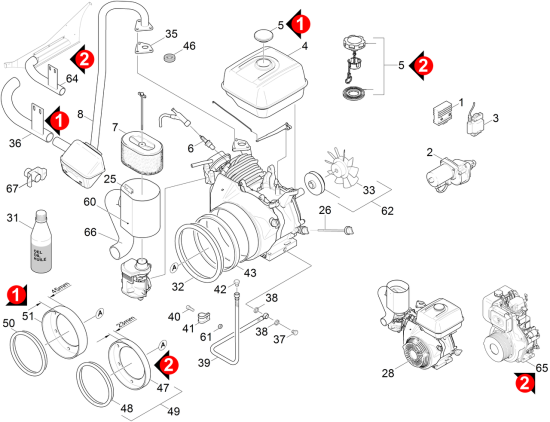 KÄRCHER Professional Ersatzteile Kehrmaschinen KM 120/150 R P 2SB  Motor Benzin 1.511-201.0