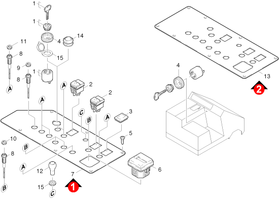 KÄRCHER Professional Ersatzteile Kehrmaschinen KMR 1700 D      EU  Instrumententafel