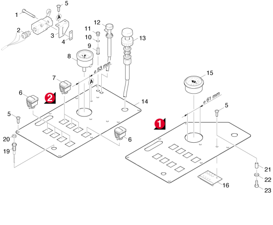 KÄRCHER Professional Ersatzteile Kehrmaschinen KMR 1700 B-LPG  Schalttafel 1.186-404.0