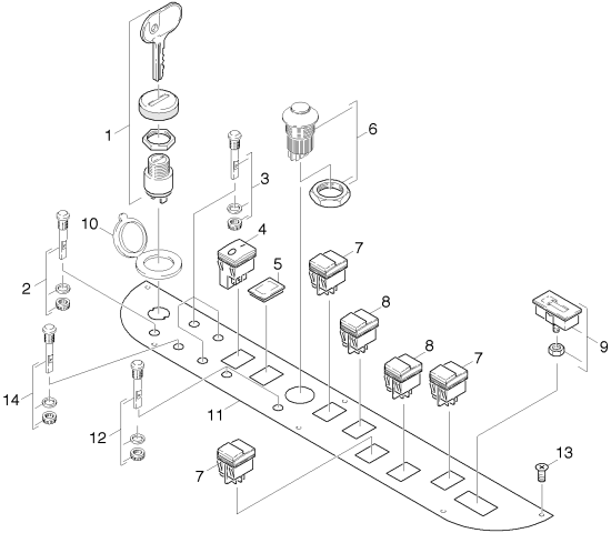 KÄRCHER Professional Ersatzteile Kehrmaschinen KMR 1550 D  Instrumententafel 1.948-114.0