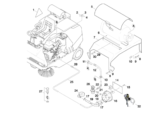 KÄRCHER Professional Ersatzteile Kehrmaschinen KMR 1550 LPG  Gas 1.948-106.0