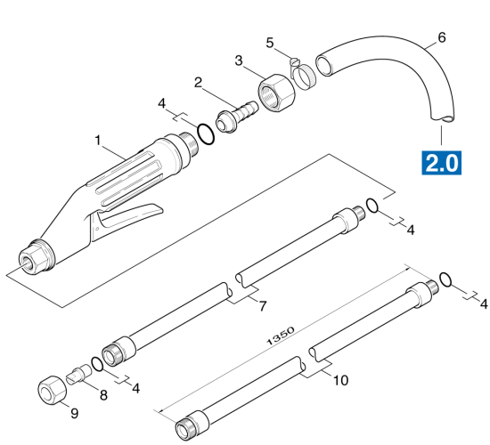 KÄRCHER Professional Ersatzteile Spruehextraktion FS 2000         EU 1.250-101.0 Schaumrohr