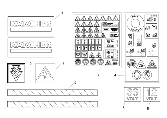 KÄRCHER Professional Ersatzteile Bodenreiniger B 300 RI Bp Pack + SB right 9.301-014.0 Fahrzeugbeschriftung