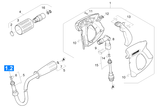 KÄRCHER Professional Ersatzteile Hochdruckreiniger Kaltwasser DELAVAL C 2450 1.292-505.0 Handspritzpistole