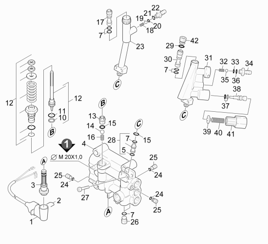 KÄRCHER Professional Ersatzteile Hochdruckreiniger Kaltwasser HD 10/21-4 S  EU 1.286-331.0 Zylinderkopf