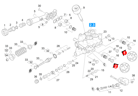 KÄRCHER Professional Ersatzteile Hochdruckreiniger Kaltwasser HD 7/18  -4M  EU-I 1.524-200.0 Zylinderkopf