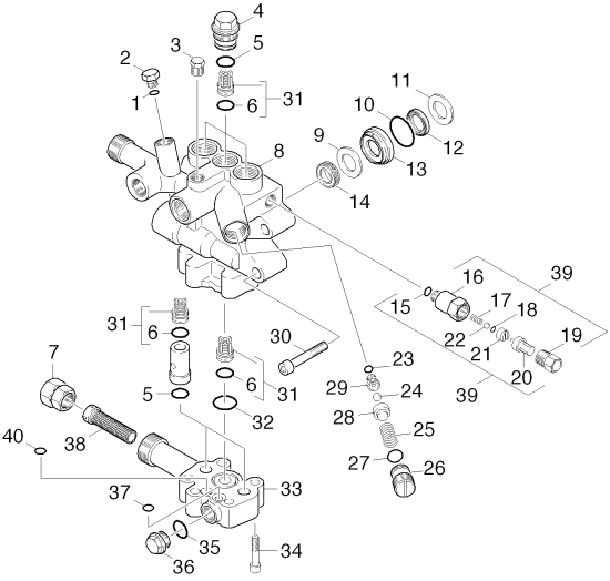 KÄRCHER Professional Ersatzteile Hochdruckreiniger Kaltwasser HD 4.0/36 P 1.575-108.0 Zylinderkopf