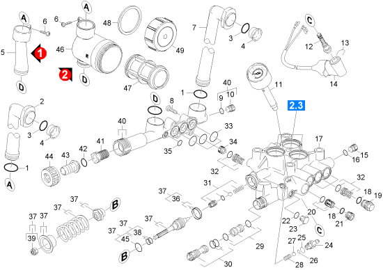 KÄRCHER Professional Ersatzteile Hochdruckreiniger Kaltwasser HD 9/20 -4M EU-I 1.524-401.0 Zylinderkopf