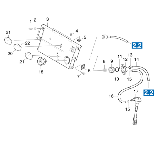 KÄRCHER Professional Ersatzteile Hochdruckreiniger Heisswasser HDS 850-4 M Basic 1.027-502.0 Instrumententafel