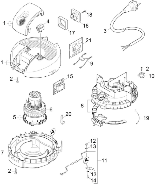 KÄRCHER Ersatzteile Nasstrockensauger A 2654 ME *EU 1.723-800.0 Saugturbine