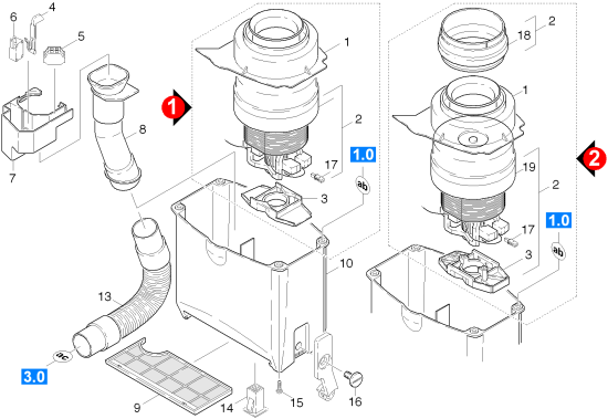 KÄRCHER Professional Ersatzteile Sauger CW 100  Grobschmutzwalze 1.057-141.0 Motor