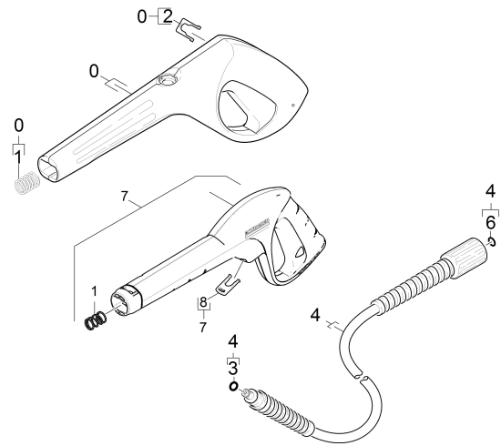 KÄRCHER Ersatzteile Hochdruckreiniger K 7.75 M-pl-WB-T 200 *EU 1.275-570.0-B Handspritzpistole