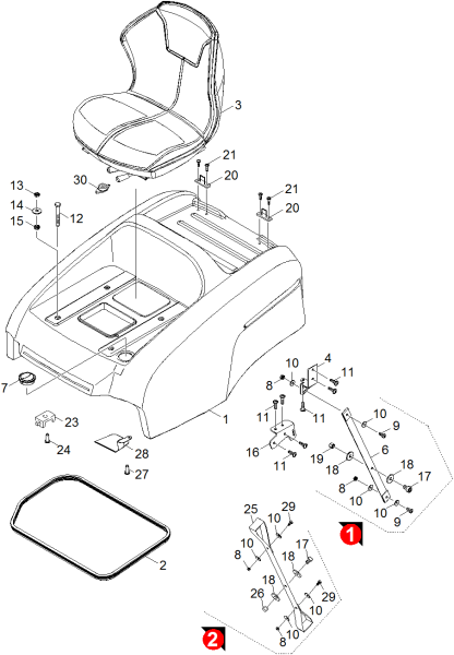 KÄRCHER Professional Ersatzteile Kehrmaschinen RRB 360 RIDER BATTERY Haube Batterie 1.047-203.0