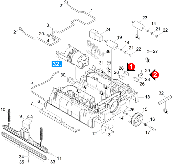 KÄRCHER Professional Ersatzteile Bodenreiniger BR 40/10 C Adv +MF EU 1.783-310.0 Buerstengehaeuse