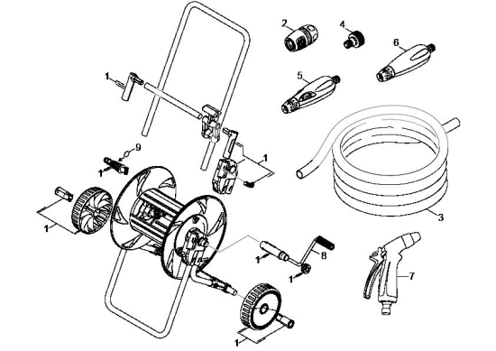 KÄRCHER Ersatzteile Bewässerungssystem Schlauchwagen Metall HT 80M 2.645-042.0 Schlauchwagen
