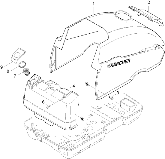 KÄRCHER Professional Ersatzteile Hochdruckreiniger Heisswasser HDS 845 -4M Basic -EU-I 1.027-504.0 Haube
