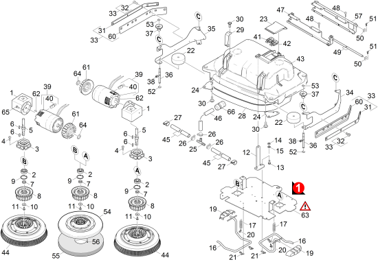 KÄRCHER Professional Ersatzteile Bodenreiniger B 140 R Bp 1.246-001.0 Bodenkopf BD