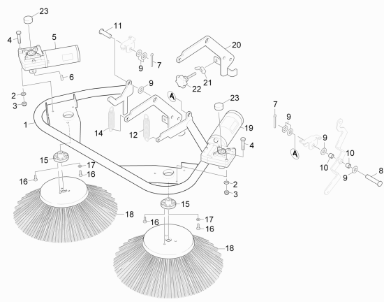KÄRCHER Professional Ersatzteile Kehrmaschinen ABS Schutzdach BAT/PACK  ABS Seitenbesen 2.640-496.0