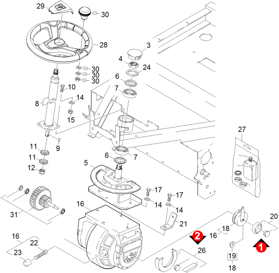 KÄRCHER Professional Ersatzteile Kehrmaschinen KM 100/100 R Bp Lenkung 1.280-103.0