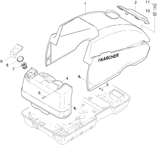 KÄRCHER Professional Ersatzteile Hochdruckreiniger Heisswasser HDS 1150 -4S Basic EU-I 1.028-355.0 Haube