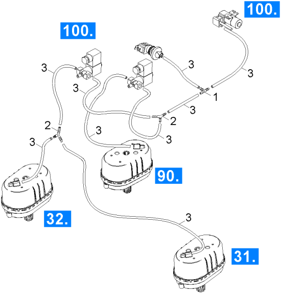 KÄRCHER Professional Ersatzteile Kehrmaschinen KM 90/60 R Bp Pack Pneumatikschema 1.047-206.0