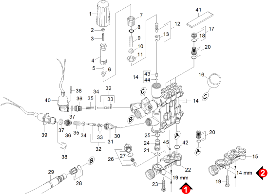 KÄRCHER Professional Ersatzteile Hochdruckreiniger Heisswasser HDS 7/16 C EU-II 1.173-213.0 Zylinderkopf