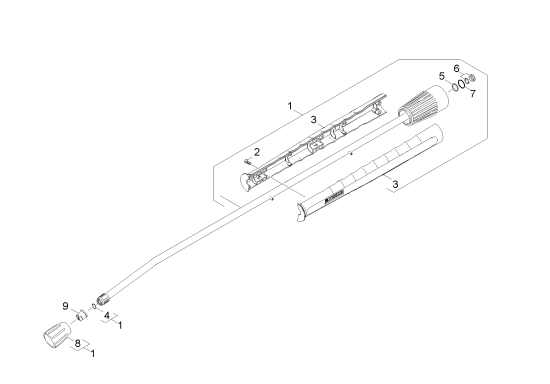 KÄRCHER Professional Ersatzteile Hochdruckreiniger Heisswasser HDS -E 8/16-4 M 36kW  EU-I 1.030-254.0 Strahlrohr