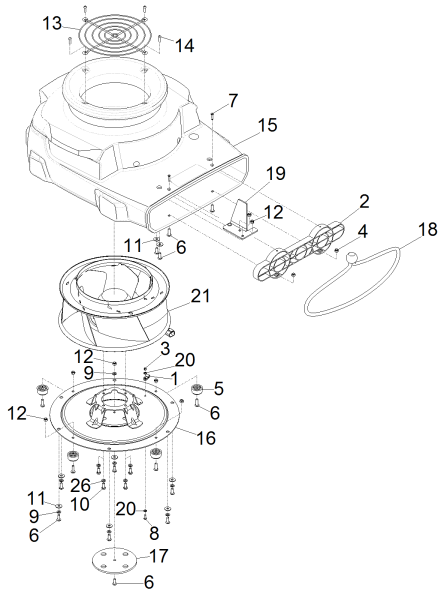 KÄRCHER Professional Ersatzteile Luftgeblaese AB 20 CUL 1.004-047.0 Gehaeuse Motor