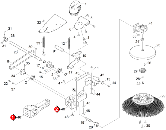 KÄRCHER Professional Ersatzteile Kehrmaschinen KM 90/60 R Bp Pack ABS Seitenbesen links 1.047-202.0