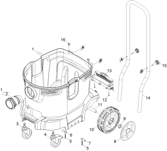 KÄRCHER Professional Ersatzteile Sauger NT 40/1 Tact Te EU 1.184-865.0 Behaelter Einzelteile
