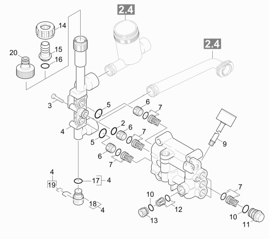 KÄRCHER Professional Ersatzteile Hochdruckreiniger Kaltwasser HD 10/25-4 S EU-I 1.286-902.0 Ventile