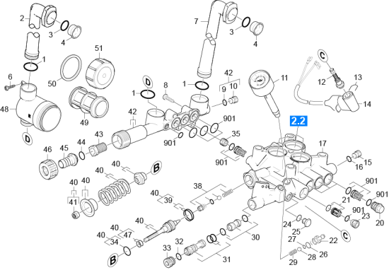 KÄRCHER Professional Ersatzteile Hochdruckreiniger Kaltwasser HD 9/20-4 MX Plus EU-I 1.524-407.0 Zylinderkopf