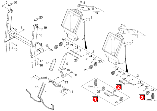 KÄRCHER Professional Ersatzteile Kehrmaschinen KM 105 0 Tiefentleerung KM 105_100