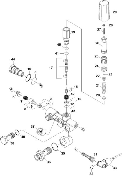 KÄRCHER Professional Ersatzteile Hochdruckreiniger Kaltwasser HD 25/15-4 Cage Plus EU-I 1.367-122.0 Ueberstroemer