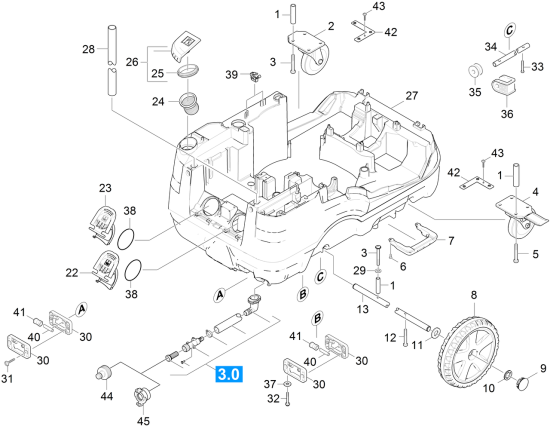 KÄRCHER Professional Ersatzteile Hochdruckreiniger Heisswasser HDS 10/20-4 MX EU-I 1.071-456.0 Gehaeuse Unterteil