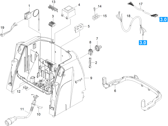 KÄRCHER Professional Ersatzteile Hochdruckreiniger Heisswasser HDS 11/18-4 S Basic EU-I 1.071-628.0 E-Geraeteschrank