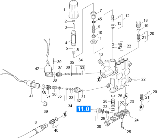 KÄRCHER Professional Ersatzteile Hochdruckreiniger Heisswasser HDS 9/18-4 M V2A EU-I 1.077-813.0 Zylinderkopf