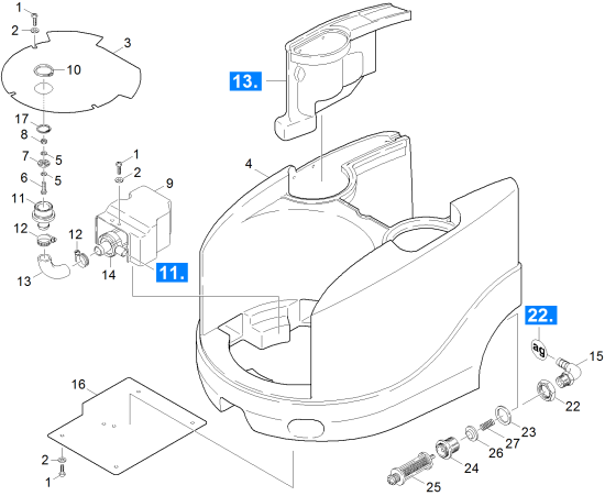 KÄRCHER Professional Ersatzteile Spruehextraktion Puzzi 400 K     EU 1.101-400.0 Geraet Einzelteile