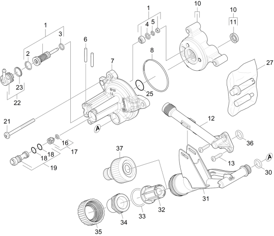 KÄRCHER Professional Ersatzteile Hochdruckreiniger Kaltwasser HD 5/15 C EU 1.520-140.0 Zylinderkopf