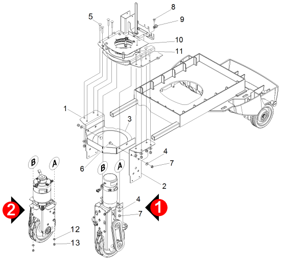 KÄRCHER Professional Ersatzteile Bodenreiniger BDP 50/2000 RS Bp 1.002-041.0 Antrieb Befestigung