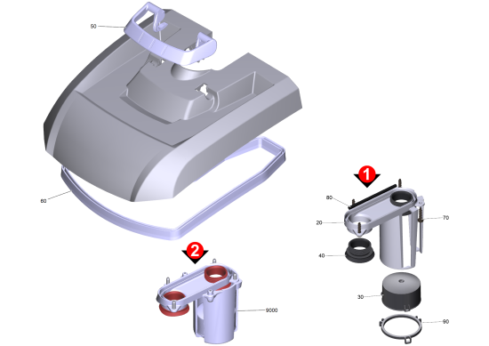 KÄRCHER Professional Ersatzteile Bodenreiniger BR 35/12 C Bp Pack 9.398-851.0 Deckel Schmutzwassertank Ersatz