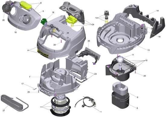KÄRCHER Ersatzteile Nasstrockensauger WD 5 *EU-I 1.348-190.0 Geraet Einzelteile