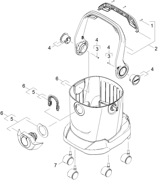 KÄRCHER Ersatzteile Nasstrockensauger WD 5 Renovation *EU-II 1.348-198.0 Behaelter