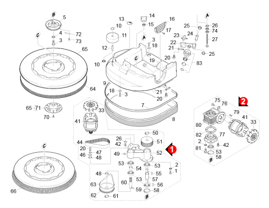 KÄRCHER Professional Ersatzteile Bodenreiniger BD 530 Ep 1.127-344.0 Bodenkopf BD
